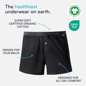 NWT NADS Black 100% Organic Cotton Men's Underwear